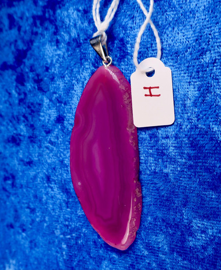 riipus 5 pinkki akaattisiivu H, kivi 60mm