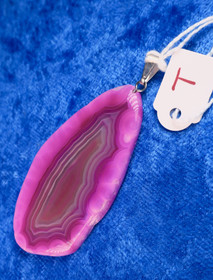 riipus 5 pinkki akaattisiivu T, kivi 55mm