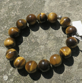 Rannekoru tiikerinsilmä 14mm 19cm  tix6 