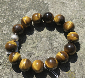 Rannekoru tiikerinsilmä 14mm 18cm tix8