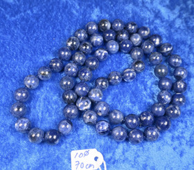 Kaulahelmet sodaliitti 10mm solmitut 70cm pitkät