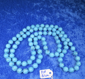 Helmet magnesiitti turkoosi 8mm solmitut 80cm pitkät