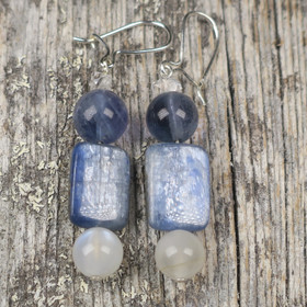 Korvakorut VAAKA LIBRA onnenkivikorvakorut Herkimer ja kyaniitti VAA4b