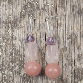 Korvakorut VAAKA LIBRA onnenkivikorvakorut pinkki opaali VAA4a