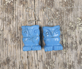 Korvakorut PÖLLÖ magnesiitti turkoosivärjätty 20mm