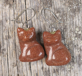 Korvakorut KISSA kultavirta aventuriini 20mm