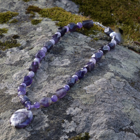 Kaulahelmet ametisti ja ametistikvartsi 50cm ELVIIRA