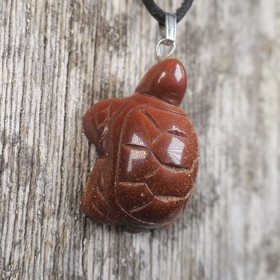 Riipus KILPIKONNA 30mm kultavirta kimalteleva ruskea aventuriini