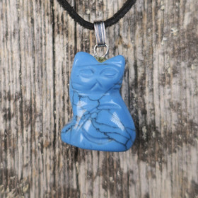 Riipus magnesiitti turkoosivärjätty KISSA 20mm