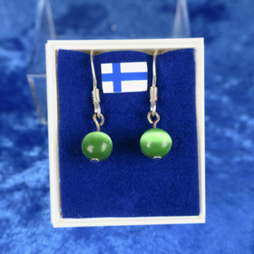 Korvakorut kissansilmälasi 6mm kirkkaanvihreä