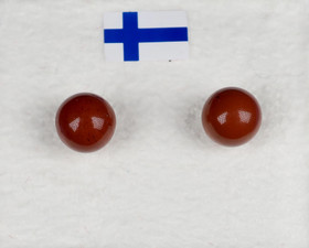 Nappikorvakorut punainen jaspis 6mm, hopea