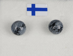 Nappikorvakorut lumihiutaleobsidiaani 6mm 