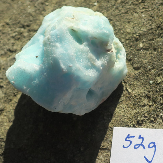 Kalsiitti Caribian Blue sinivihreä raaka 52g 40x30x30mm 