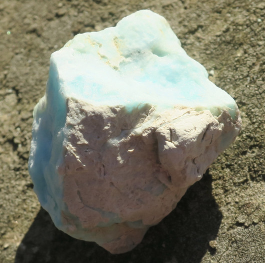 Kalsiitti Caribian Blue sinivihreä raaka 52g 40x30x30mm 