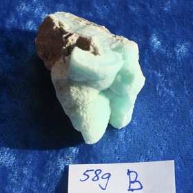 Kalsiitti Caribian Blue sinivihreä raaka 58g B 50x35x30mm 