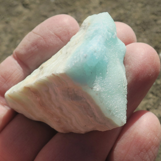 Kalsiitti Caribian Blue sinivihreä raaka 46g  45x42x30mm 