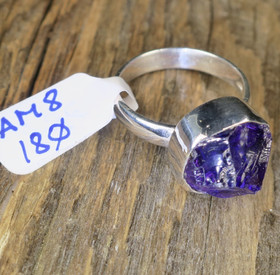 Hopeasormus ametisti raakakivi 18mm AM8