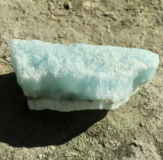 Kalsiitti Caribian Blue sinivihreä raaka 15g 40x20x10mm