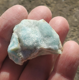 Kalsiitti Caribian Blue sinivihreä raaka 30g B 38x28x20mm