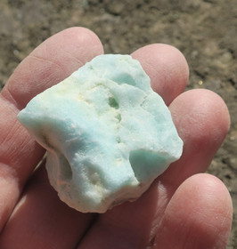 Kalsiitti Caribian Blue sinivihreä raaka 31g A 33x33x22mm