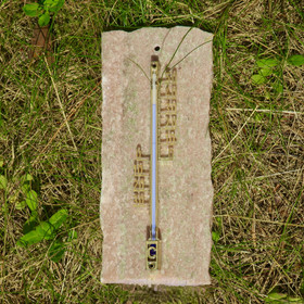 Lämpömittari marmori 200x85mm punertava, lohkopinnat MAR-M