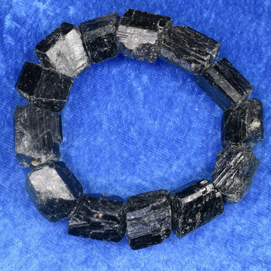 Rannekoru musta turmaliini schörl raakakide 19-20cm TU5R