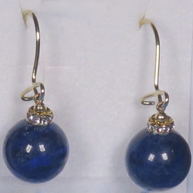 Korvakorut lapis latsuli 10mm zirkonikoristein Z1