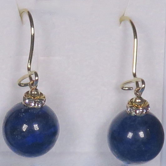 Korvakorut lapis latsuli 10mm zirkonikoristein Z1