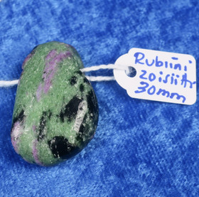 Riipus rubiinizoisiitti anyoliitti porattu 30mm