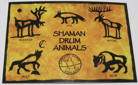 Postikortti shaman drum animals