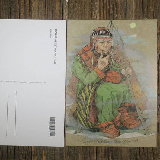 Postikortti LAPIN AKKA ja rumpu 