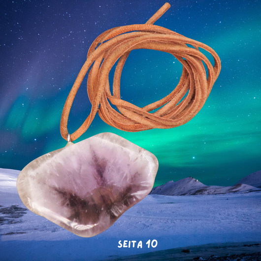 Riipus ametisti poronnahkanauhassa Yli-Luosto Suomi Finland SEITA10 