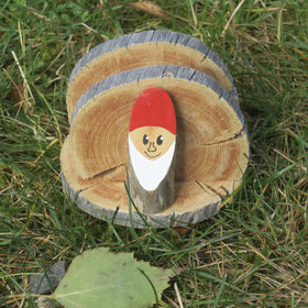 Servettiteline joulupukki kelopuuta, kahviservetille