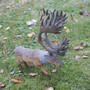 Veistos iso poro, korkeus 40cm, pituus 28-30cm, puuta