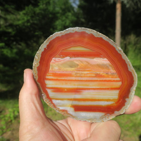 Akaattilevy oranssi 120x100x7mm 157g  siivu nro jj1 