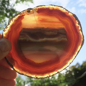 Akaattilevy oranssi 120x100x7mm 157g  siivu nro jj1 