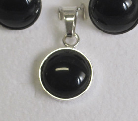Hopeariipus onyksi musta pyöreä 