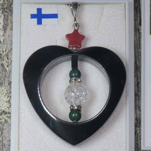 Riipus hematiittisydän zirkonikoristein, vuorikide ice, kvartsiitit