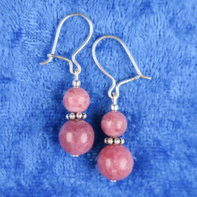 Korvakorut rodoniitti extra-laatu hopeakoristein ROD86h