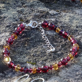 Rannekoru almandiini granaatti ja sitriini 17-22cm ranteeseen ALMA2