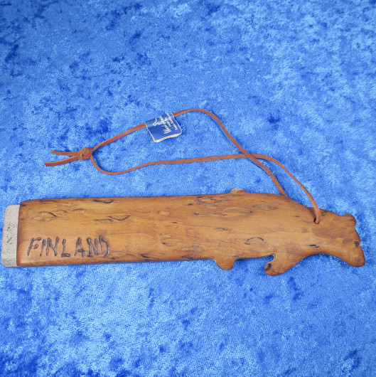 Hiomakivi 90x28x7mm visakoivukahvalla ruskea KARHU