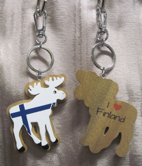Avaimenperä hirvi I love Finland ja Suomen lippu