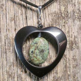 Riipus hematiittisydän, ovaali aito turkoosi T5