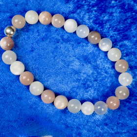 Rannekoru aurinkokivi ja kuukivi 8mm 17cm  MOON7