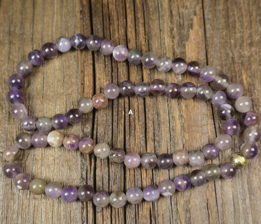 Rannekoru fluoriitti 6mm tuplarannekoru