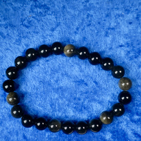 Rannekoru 8mm obsidiaani kultaobsidiaani 17cm