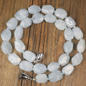 Helmet akvamariinihelmet kookkaat, viistehiotut 48cm 