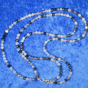 Kaulahelmet rutiiliikvartsi 42cm kaksinkertaiset