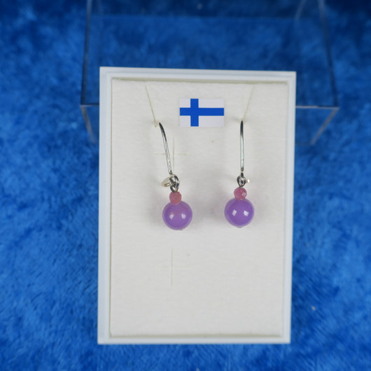 Korvakorut fosfosideriitti 6mm ja viistehiottu turmaliini rubelliitti