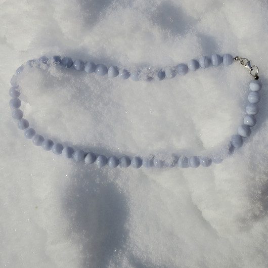 Kaulahelmet kalsedoni 8mm, 42cm SAIJA